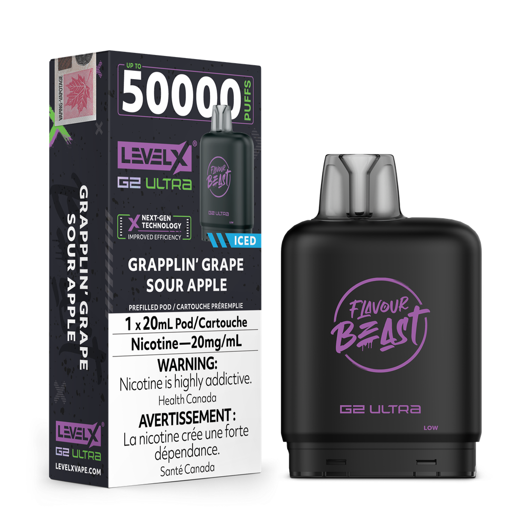 Level X G2 Ultra Pod 50K 20ML - Grapplin' Grape Sour Apple Iced 20mg