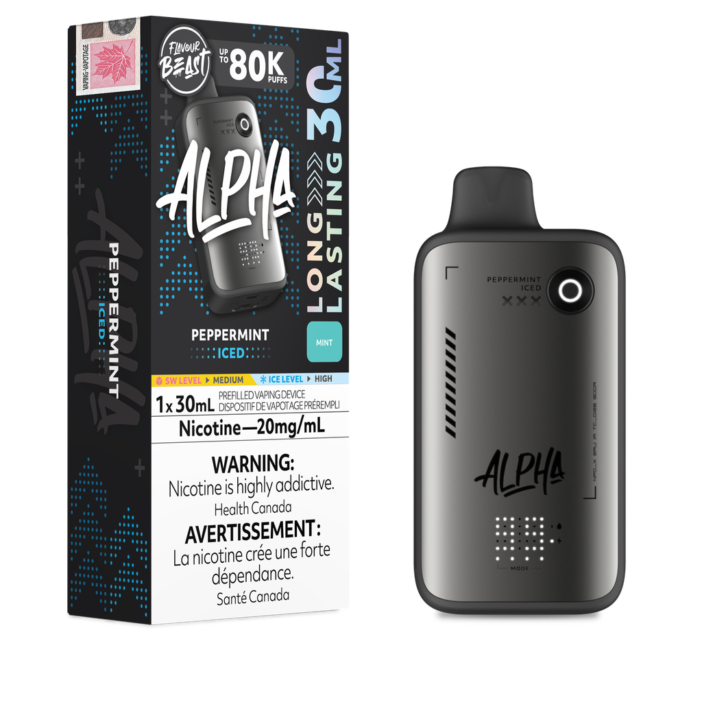 Flavour Beast Alpha 30ml 80k Puff Disposable - Peppermint Iced 20mg