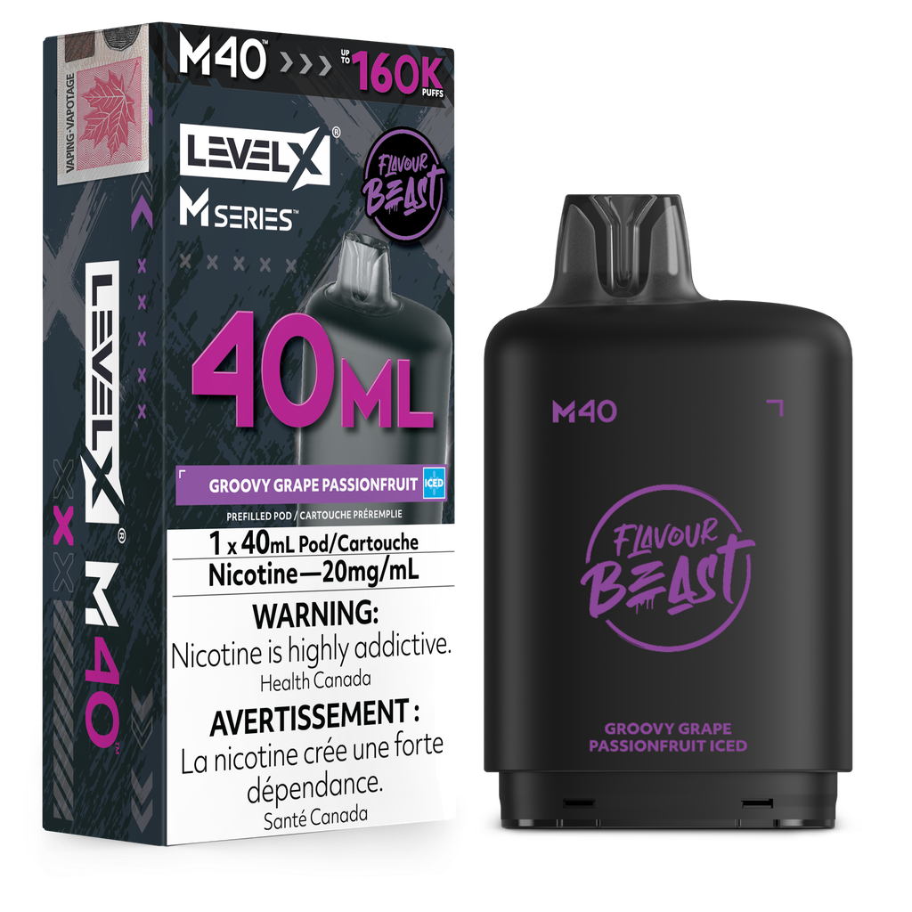 Level X M Series 40ml Pod -  Groovy Grape Passionfruit Iced 20mg