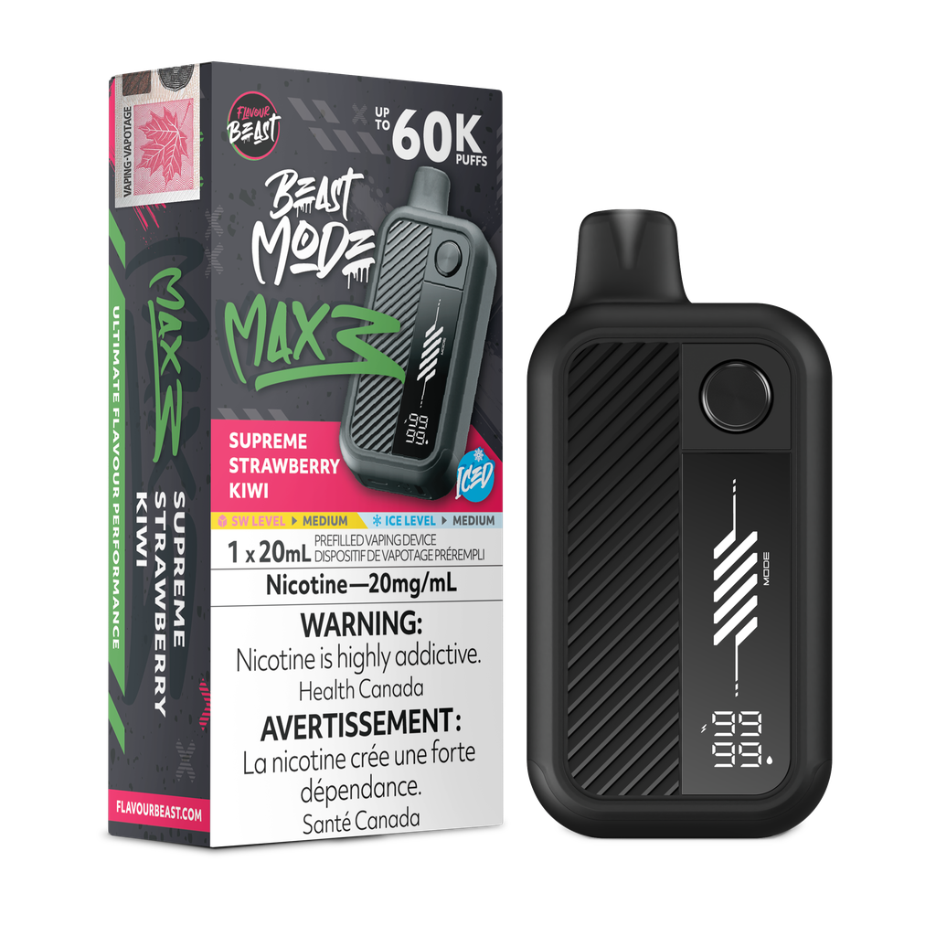 Flavour Beast Beast Mode Max 3 - Supreme Strawberry Kiwi Iced 20mg