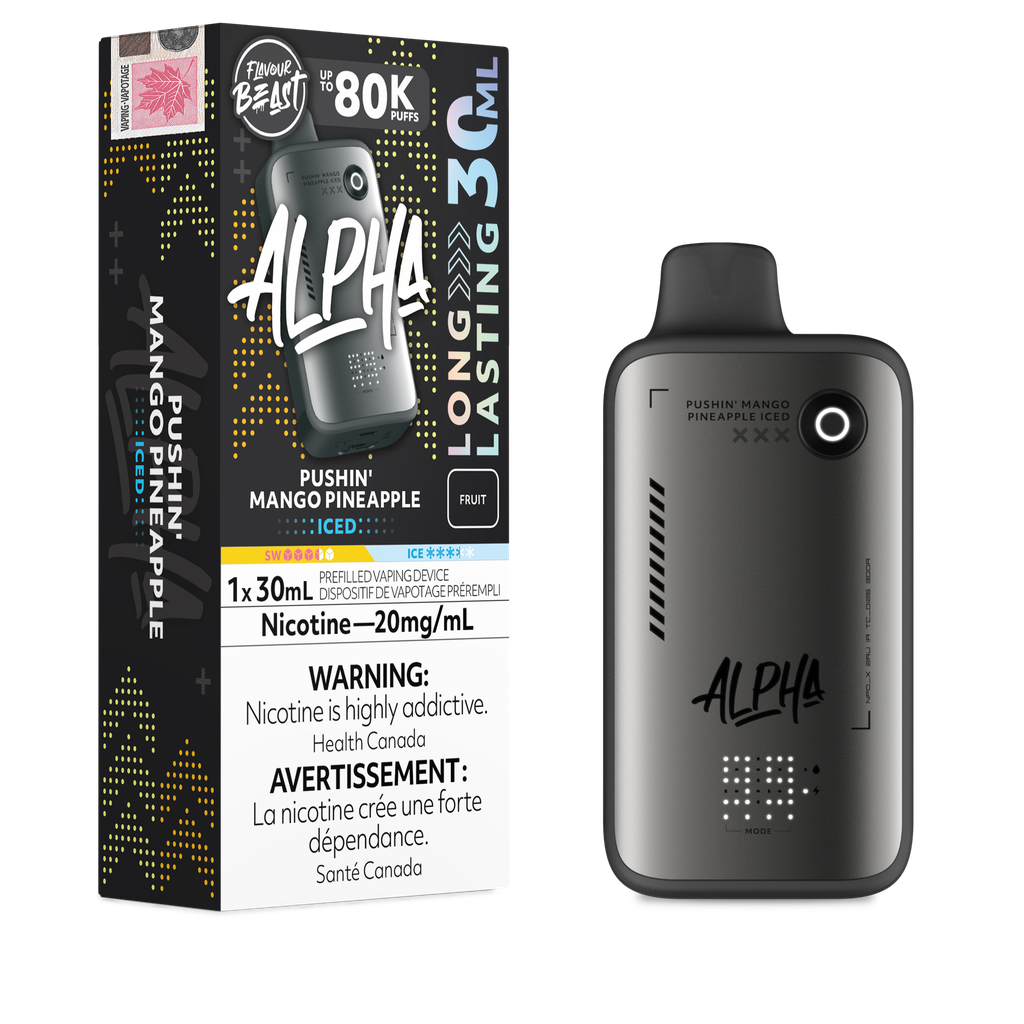 Flavour Beast Alpha 30ml 80k Puff Disposable - Pushin' Mango Pineapple Iced