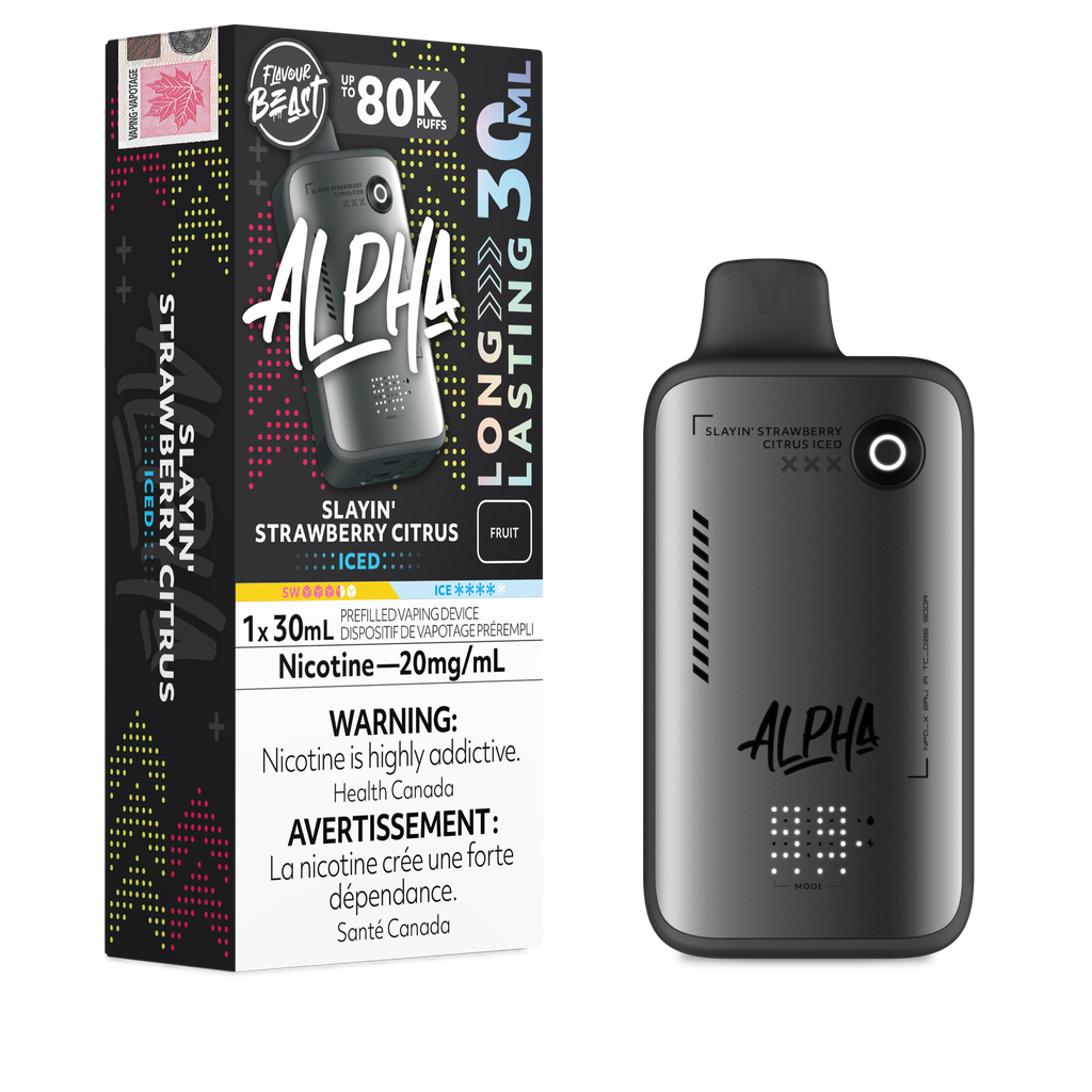 Flavour Beast Alpha 30ml 80k Puff Disposable - Slayin' Strawberry Citrus Iced