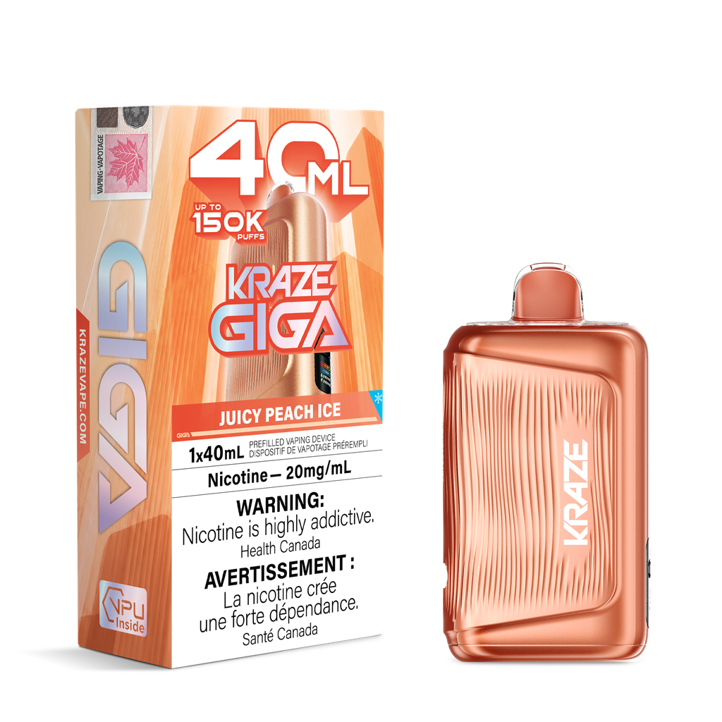 Kraze Giga 40ml - Juicy Peach Ice 20mg