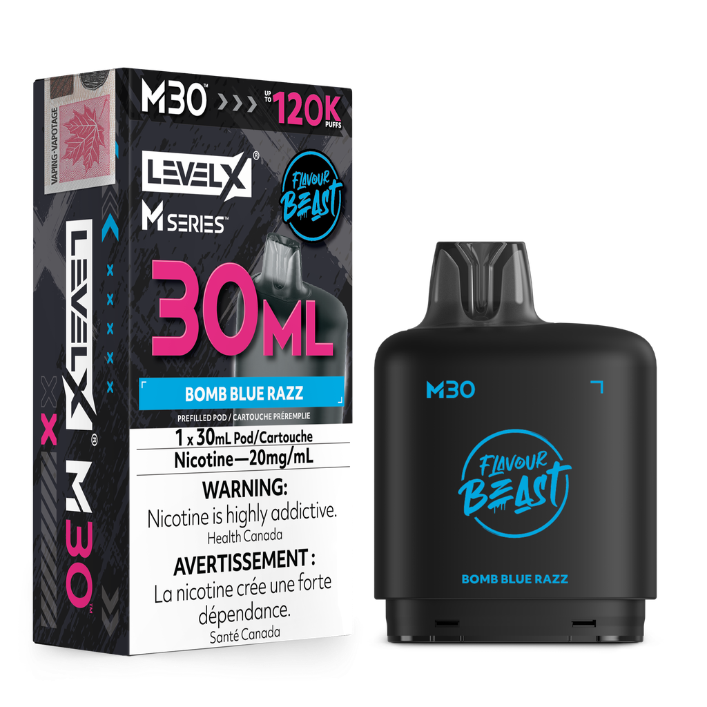 Level X M Series 30ml Pod - Bomb Blue Razz 20mg