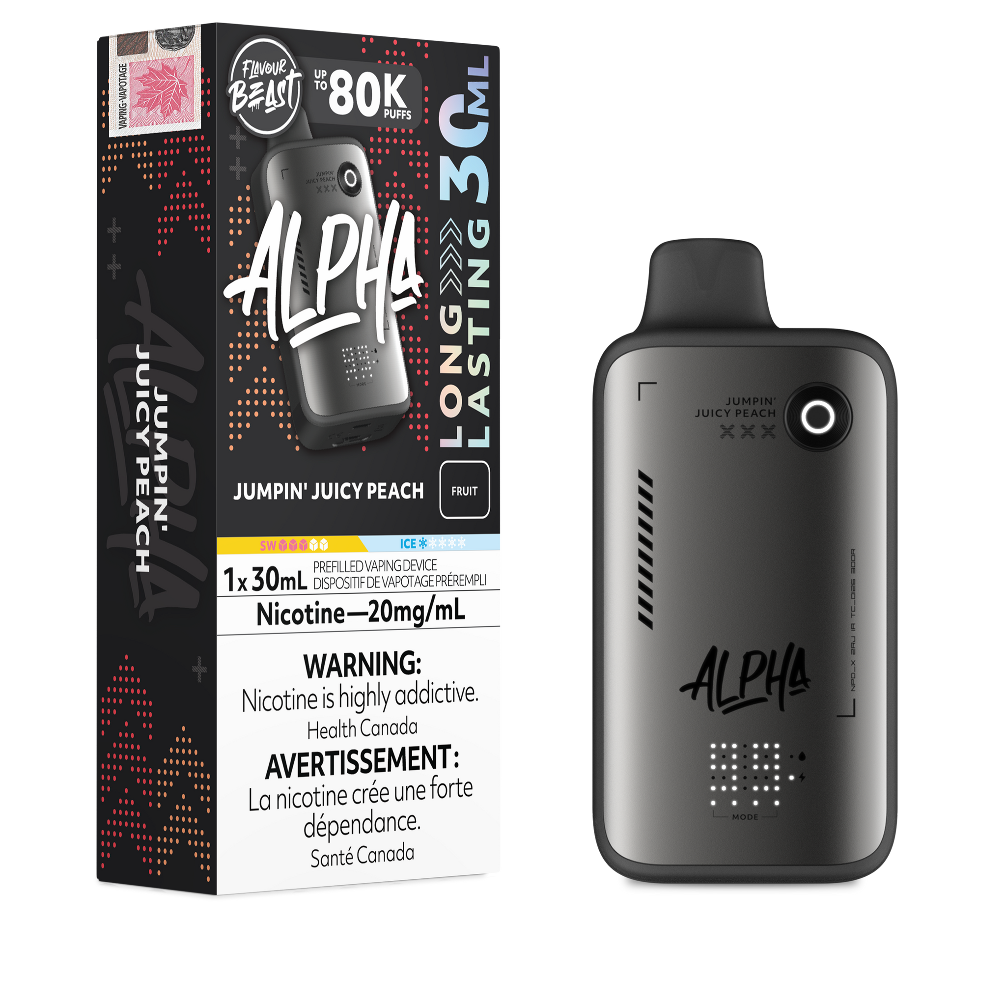 Flavour Beast Alpha 30ml 80k Puff Disposable - Jumpin' Juicy Peach - Avalon Vapor