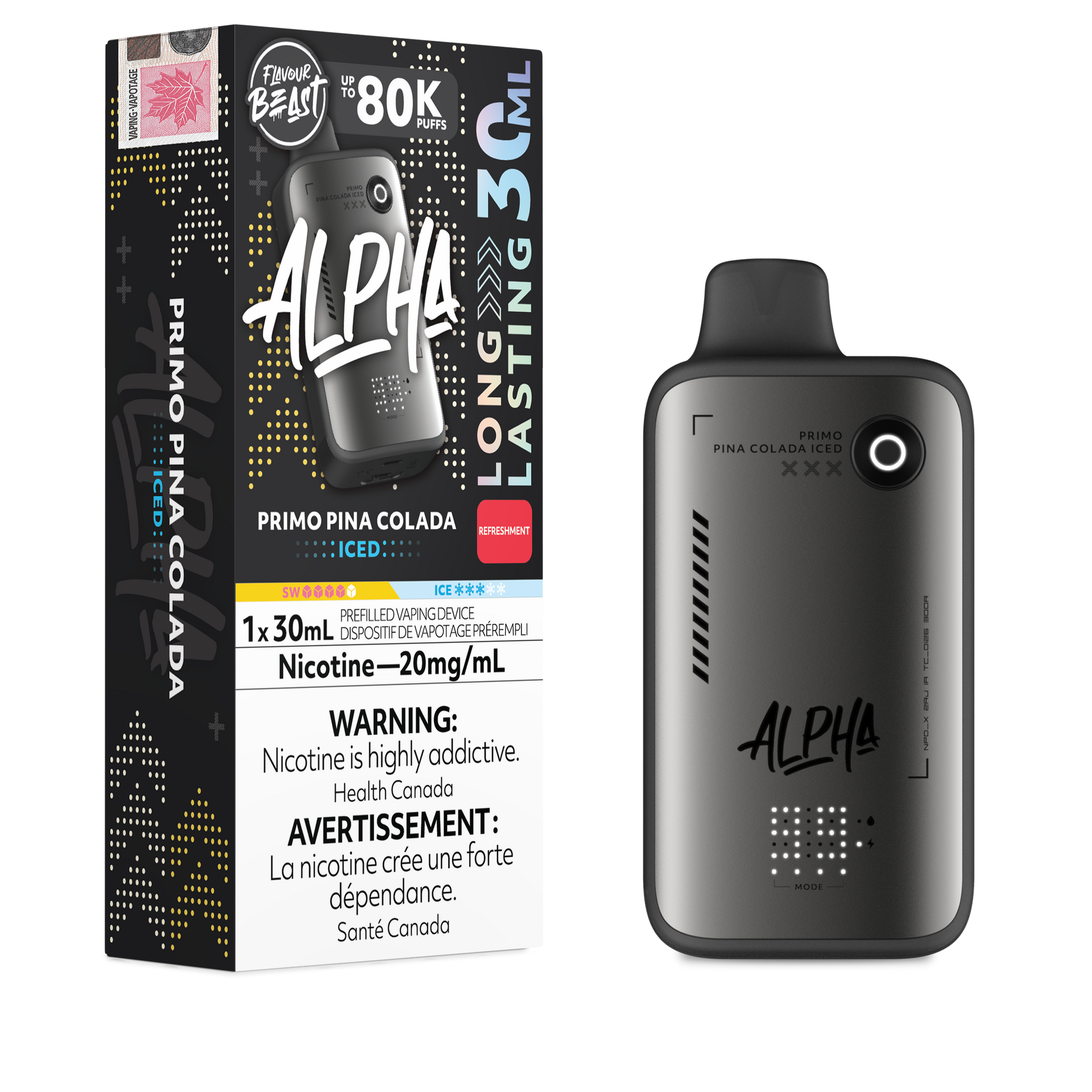 Flavour Beast Alpha 30ml 80k Puff Disposable - Primo Pina Colada Iced - Avalon Vapor