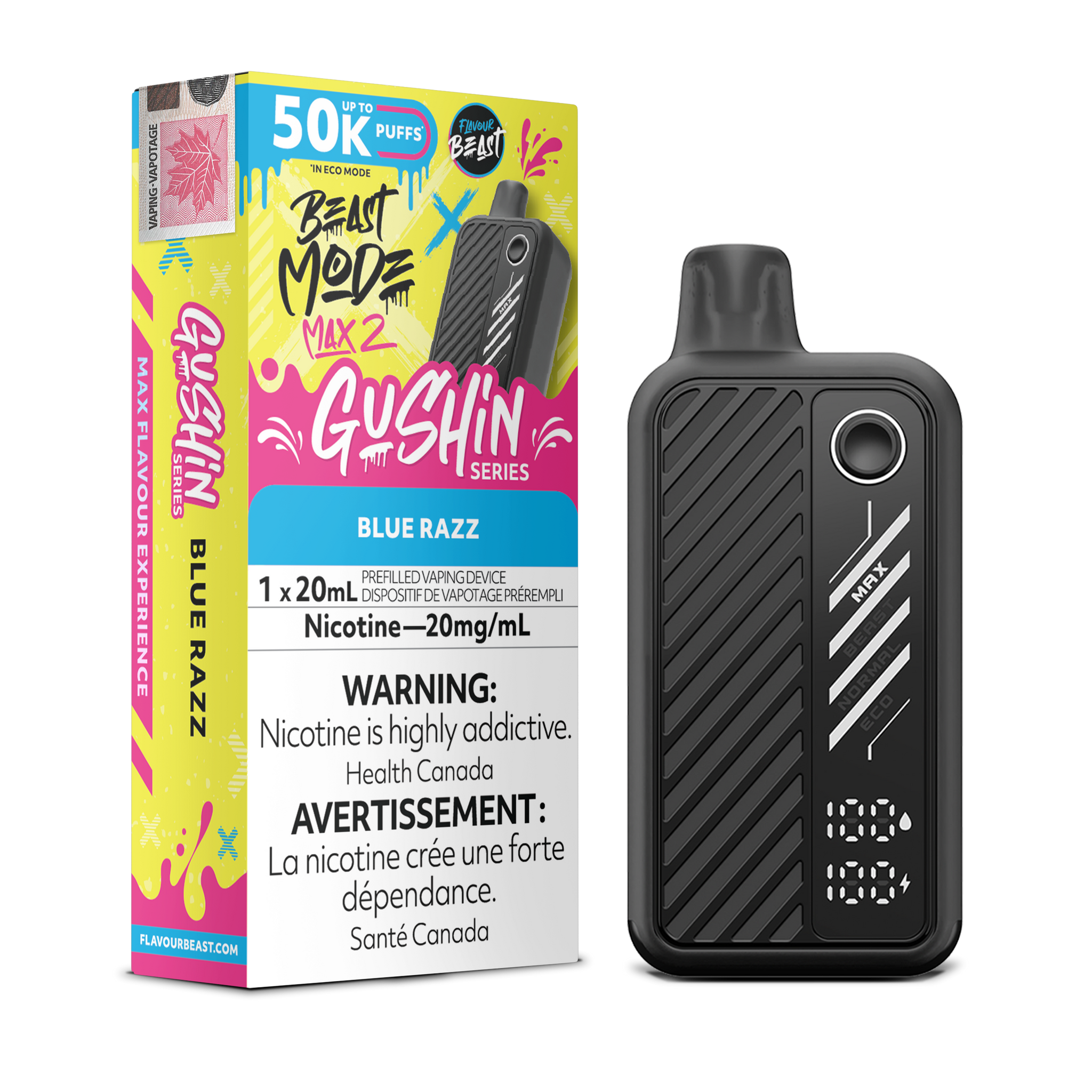 Flavour Beast Beast Mode Max 2 - Gushin Blue Razz 20mg - Avalon Vapor Flavour Beast Beast Mode Max 2 - Gushin Blue Razz 20mg - Avalon Vapor