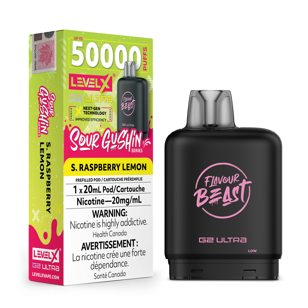 Level X G2 Ultra Pod 50K 20ML - Sour Gushin S. Raspberry Lemon 20mg