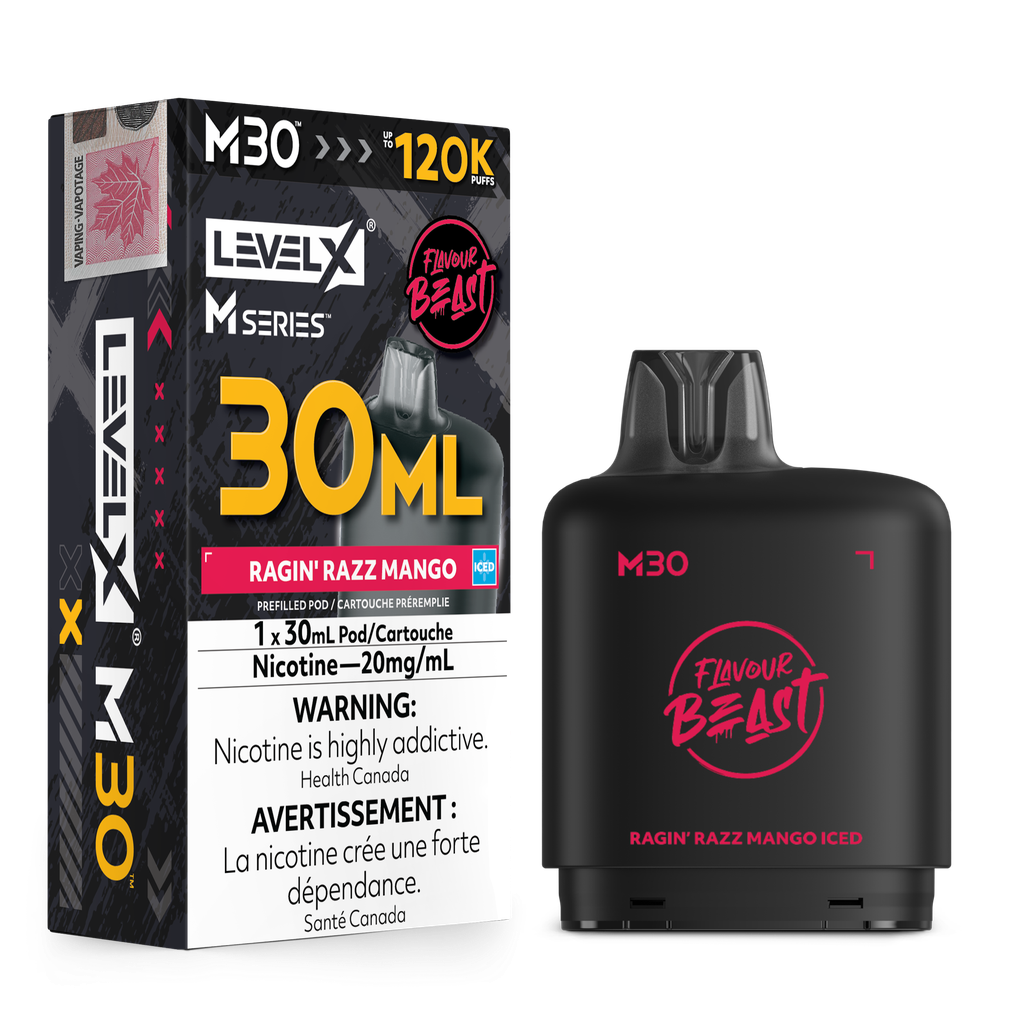 Level X M Series 30ml Pod - Ragin' Razz Mango Iced 20mg