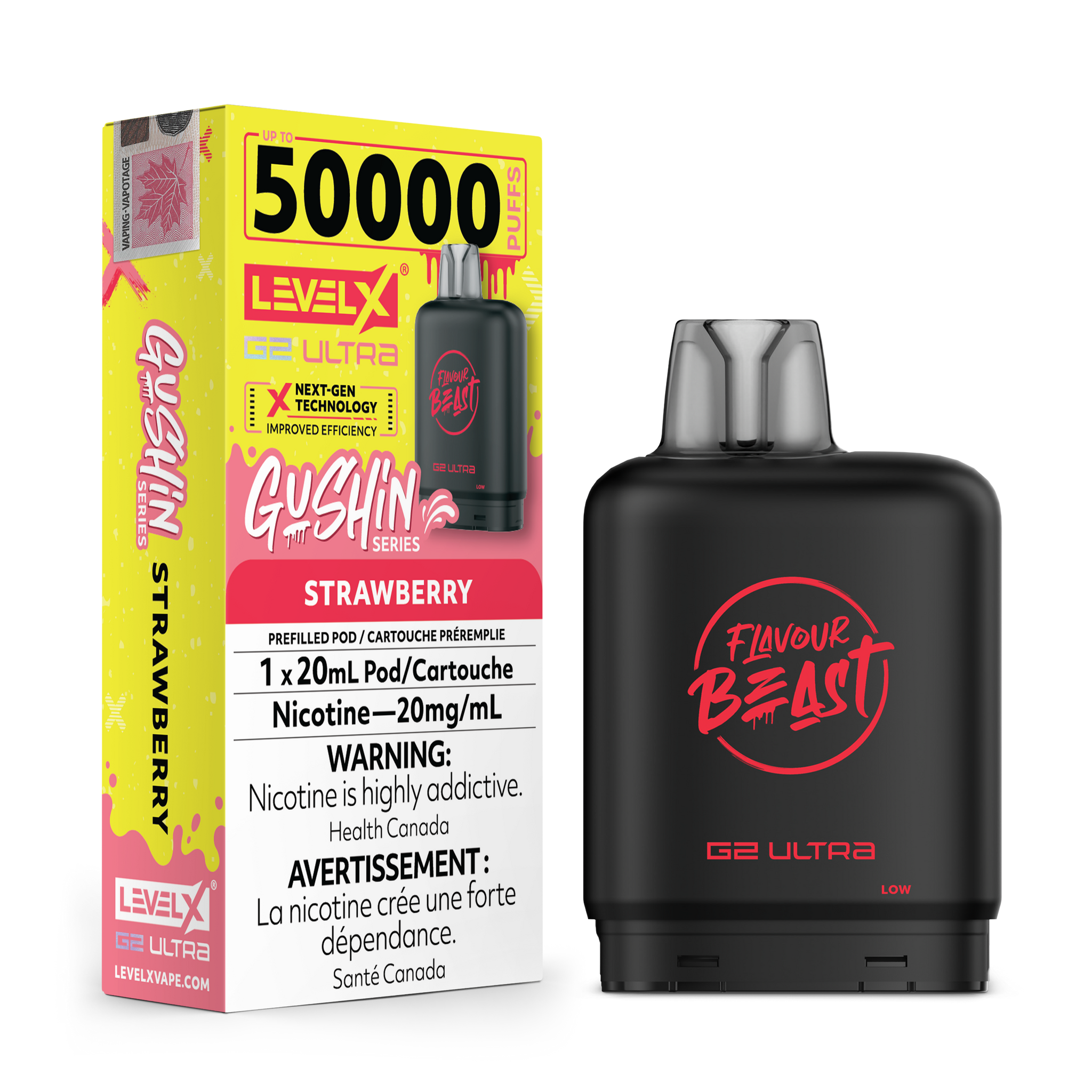 Level X G2 Ultra Pod 50K 20ML - Gushin Strawberry 20mg