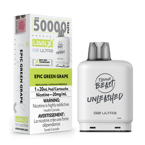 Level X G2 Ultra Unleashed Pod 50K 20ML - Epic Green Grape 20MG