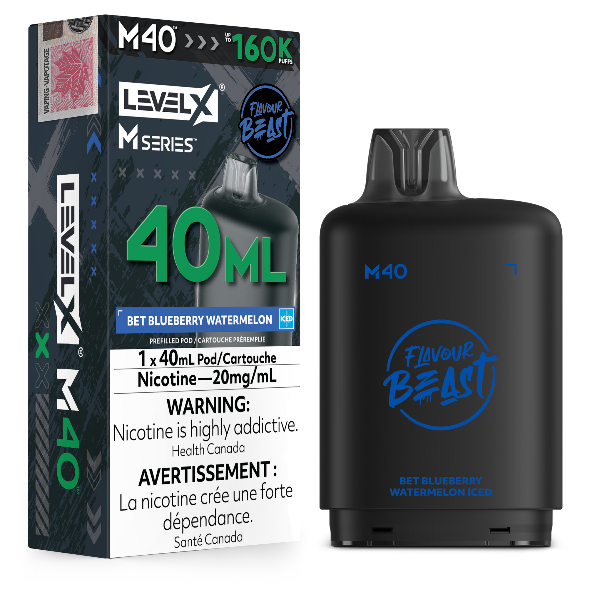 Level X M Series 40ml Pod - Bet Blueberry Watermelon Iced 20mg