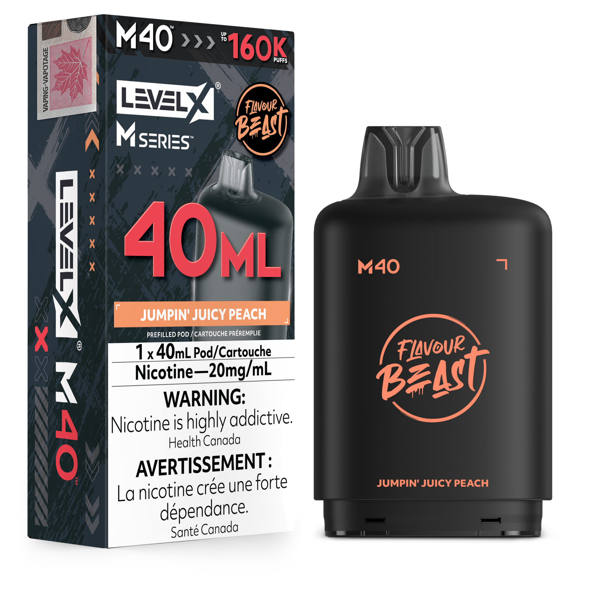 Level X M Series 40ml Pod - Jumpin' Juicy Peach 20mg