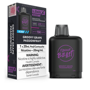 Level X Flavour Beast BOOST Pod - Groovy Grape Passionfruit Iced 20MG