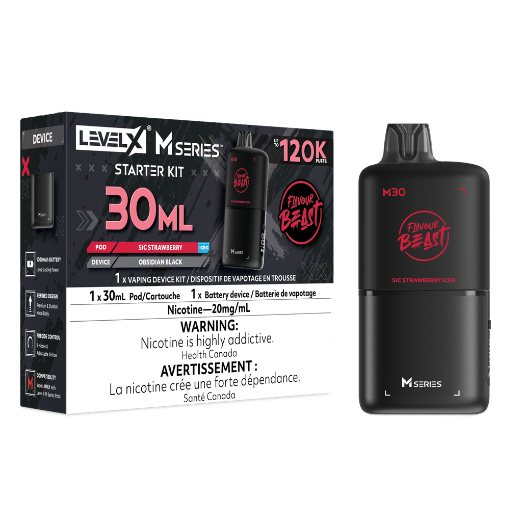 Level X M Series Starter Kit -  Sic Strawberry Iced 20mg