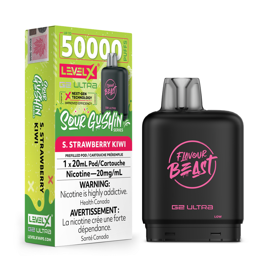 Level X G2 Ultra Pod 50K 20ML - Sour Gushin S. Strawberry Kiwi 20mg