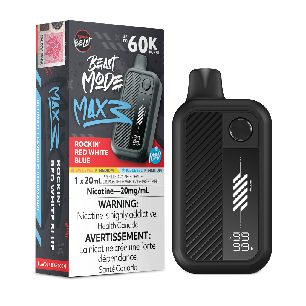 Flavour Beast Beast Mode Max 3 - Rockin' Red White Blue Iced 20mg
