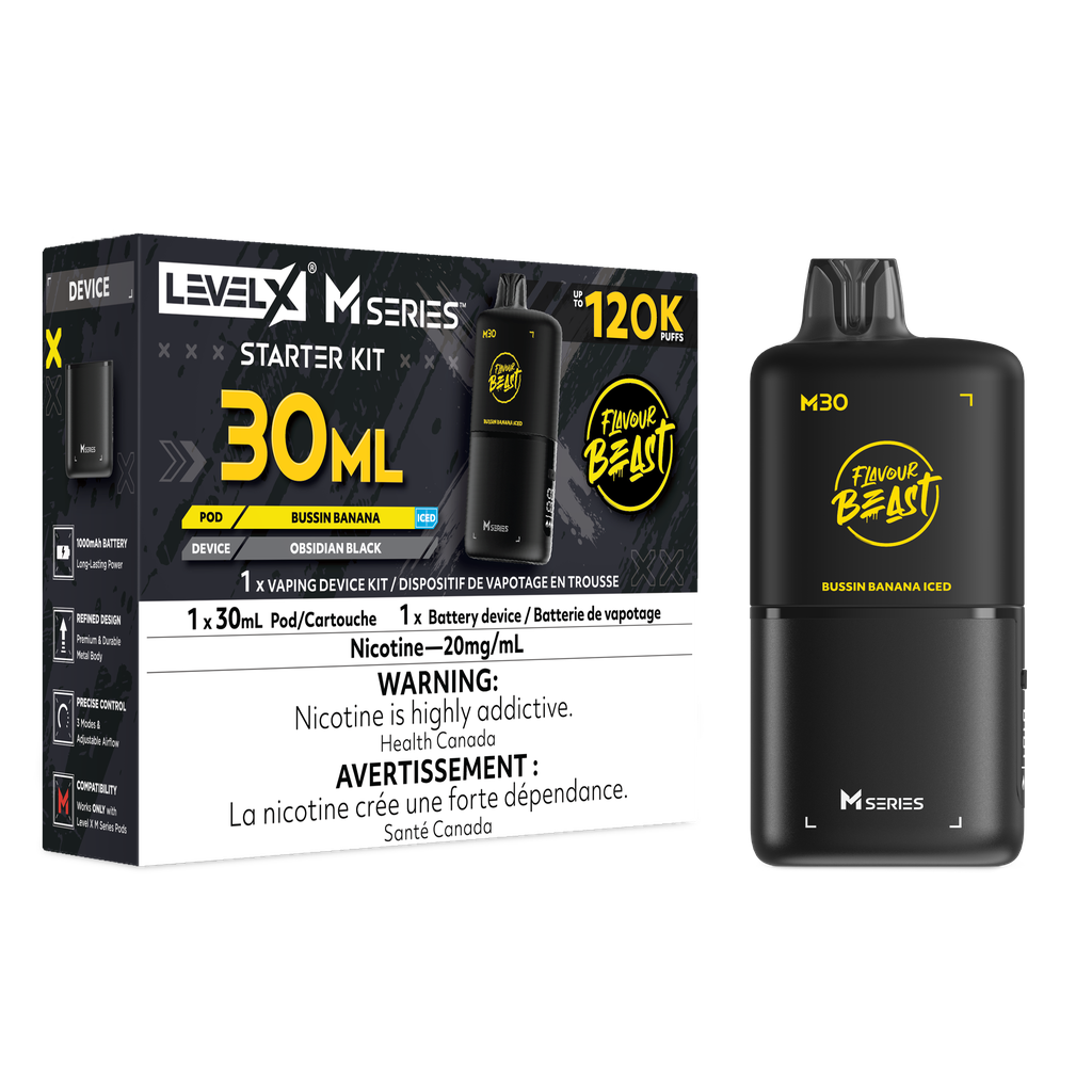 Level X M Series Starter Kit -  Bussin Banana Iced 20mg
