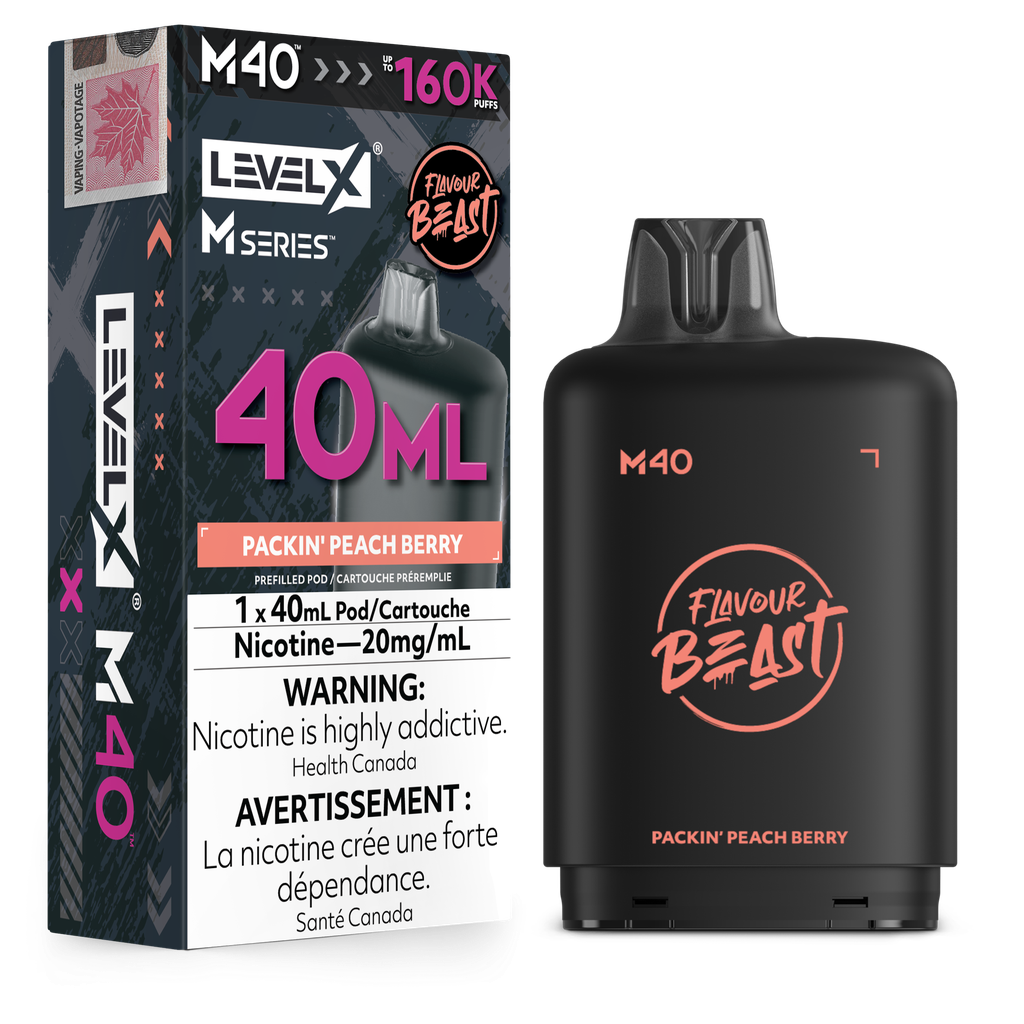 Level X M Series 40ml Pod - Packin' Peach Berry 20mg