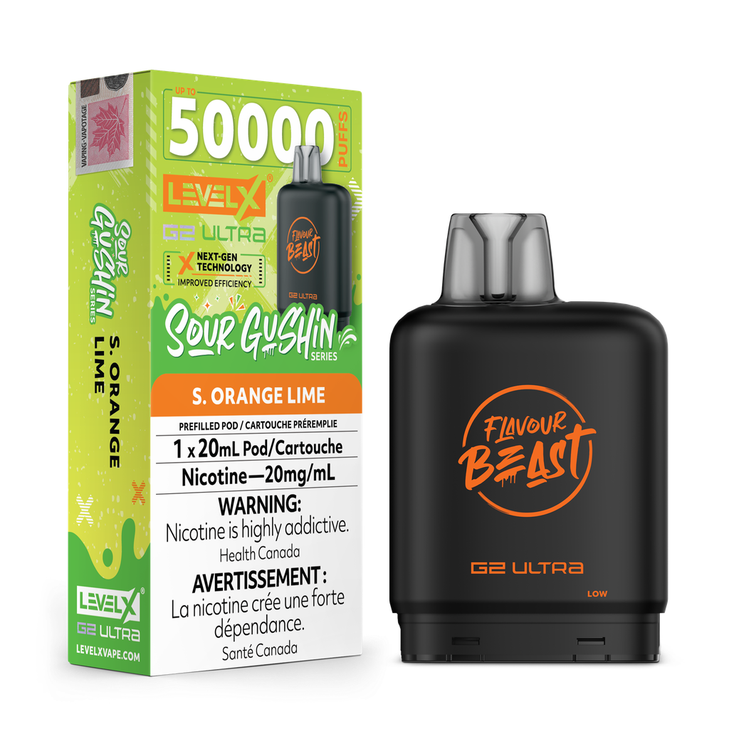 Level X G2 Ultra Pod 50K 20ML - Sour Gushin S. Orange Lime 20mg
