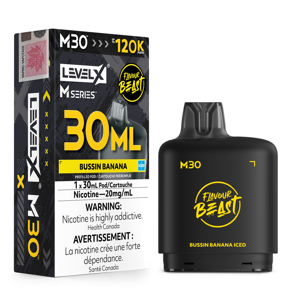 Level X M Series 30ml Pod - Bussin Banana Iced 20mg