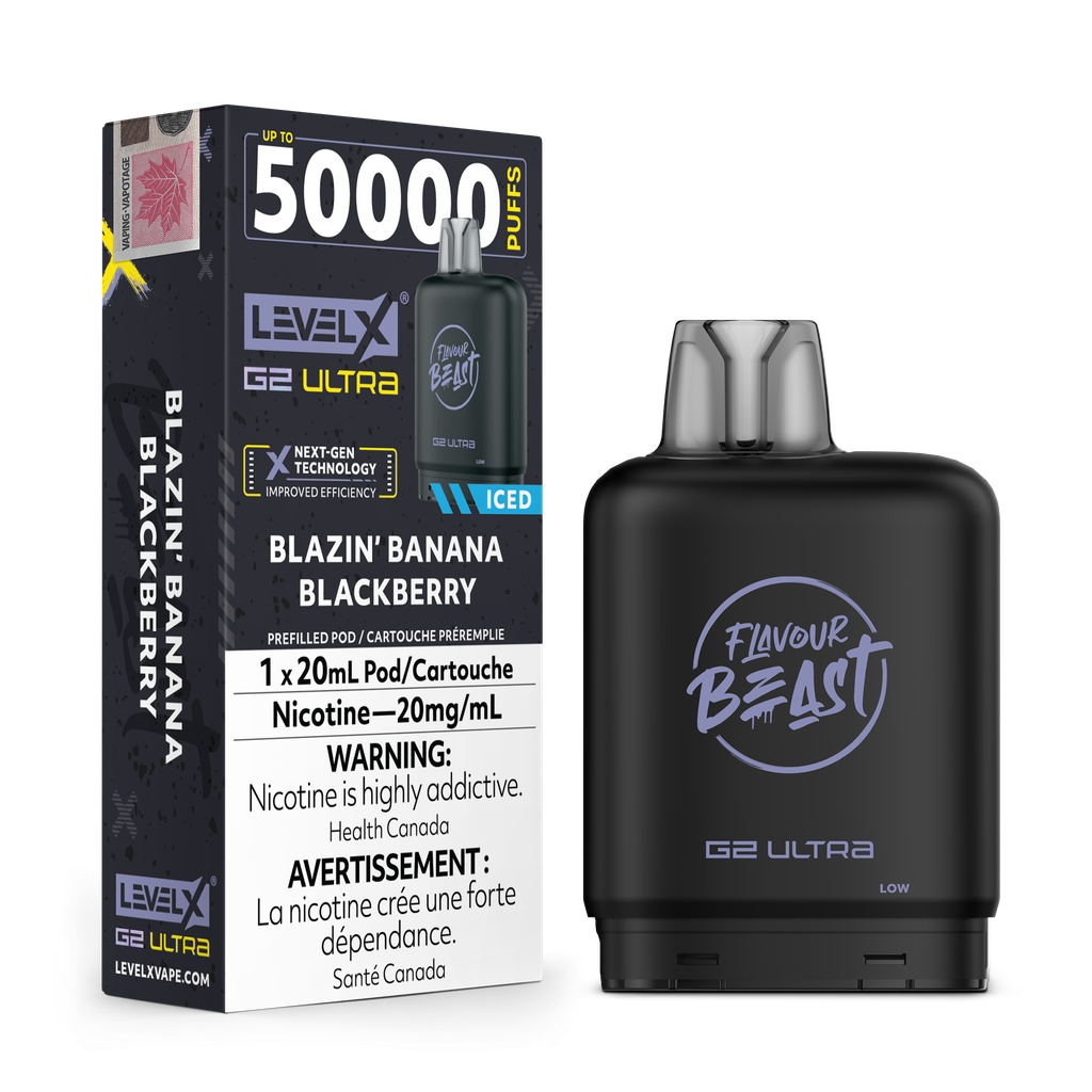Level X G2 Ultra Pod 50K 20ML - Blazin' Banana Blackberry Iced 20mg