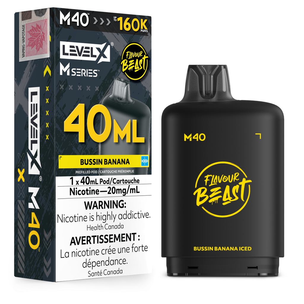 Level X M Series 40ml Pod - Bussin Banana Iced 20mg