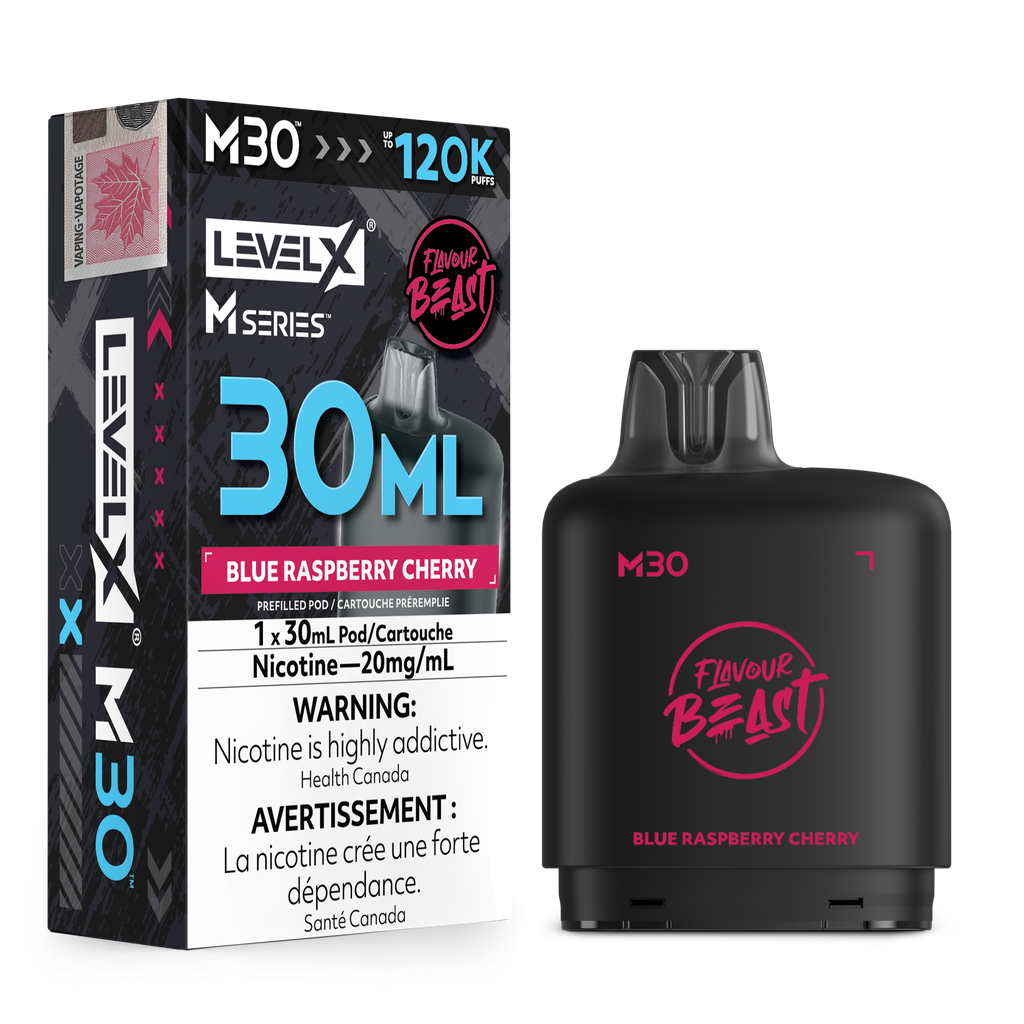 Level X M Series 30ml Pod - Blue Raspberry Cherry 20mg