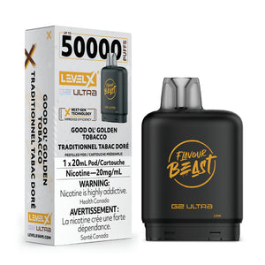 Level X G2 Ultra Pod 50K 20ML - Good Ol' Golden Tobacco 20mg