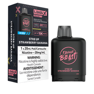 Level X Flavour Beast BOOST Pod - Str8 Up Strawberry Banana Iced 20MG