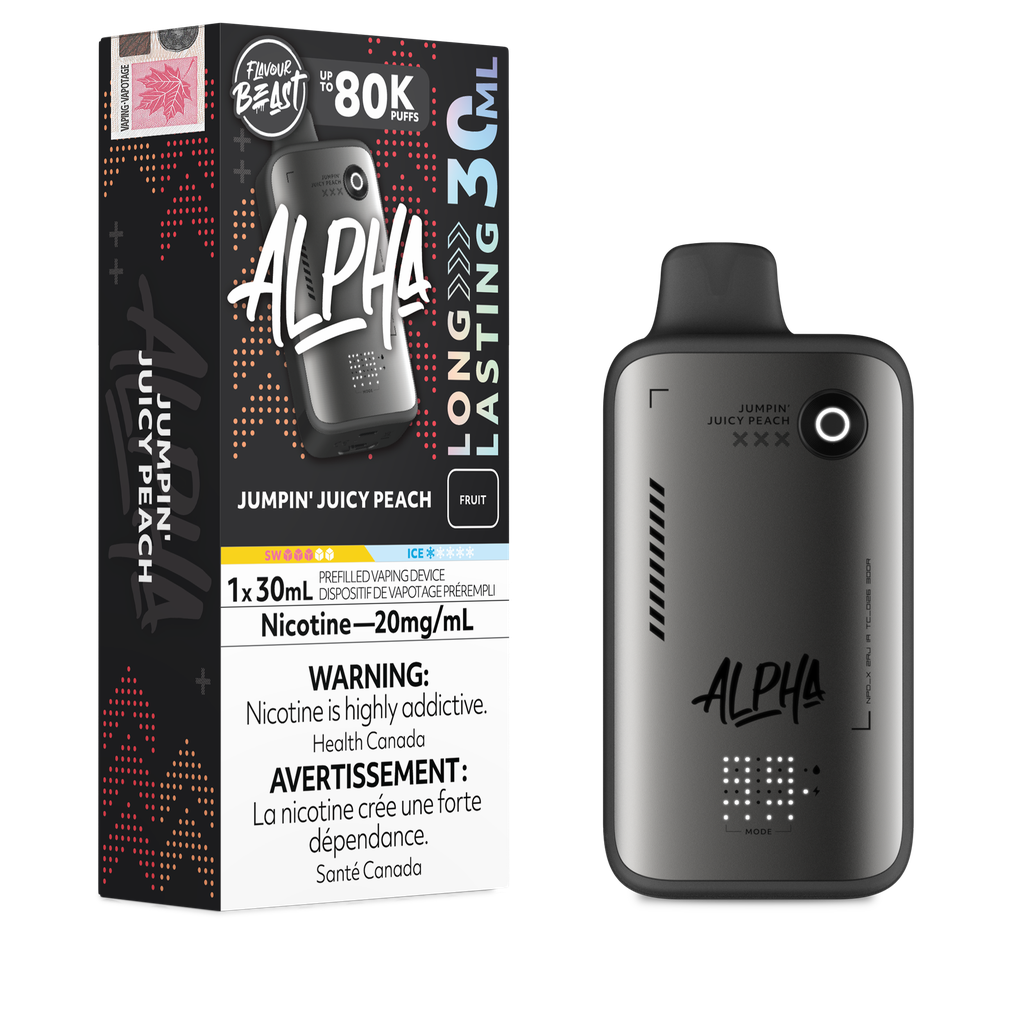 Flavour Beast Alpha 30ml 80k Puff Disposable - Jumpin' Juicy Peach 20mg/10mg/0mg