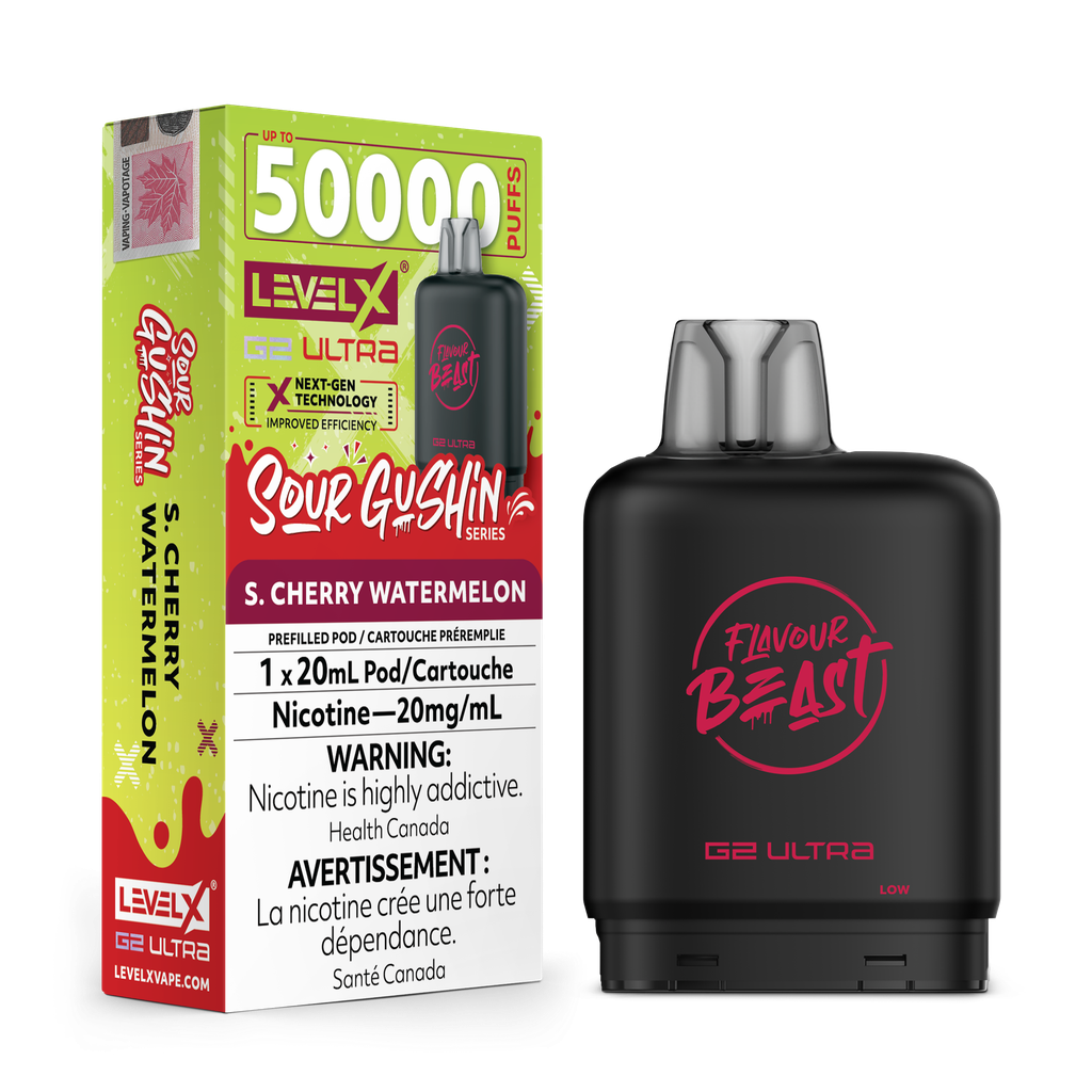 Level X G2 Ultra Pod 50K 20ML - Sour Gushin S. Cherry Watermelon 20mg