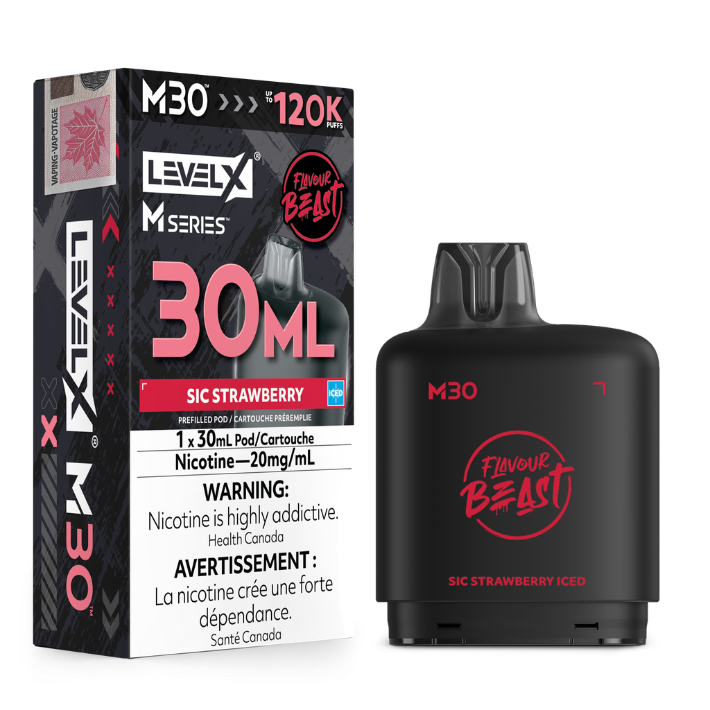 Level X M Series 30ml Pod - Sic Strawberry Iced 20mg