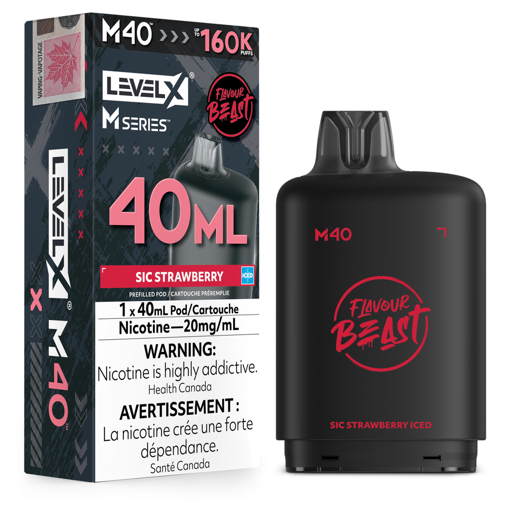 Level X M Series 40ml Pod - Sic Strawberry Iced 20mg