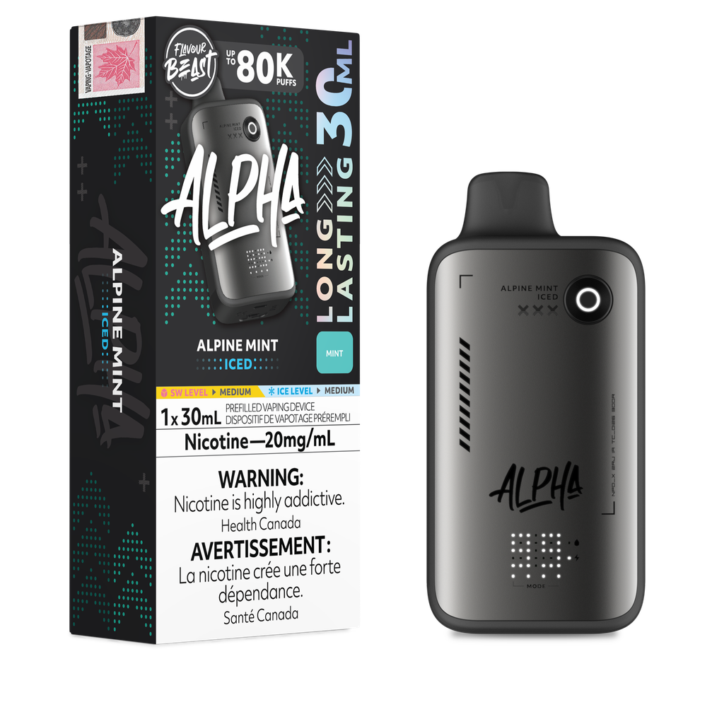 Flavour Beast Alpha 30ml 80k Puff Disposable - Alpine Mint Iced 20mg