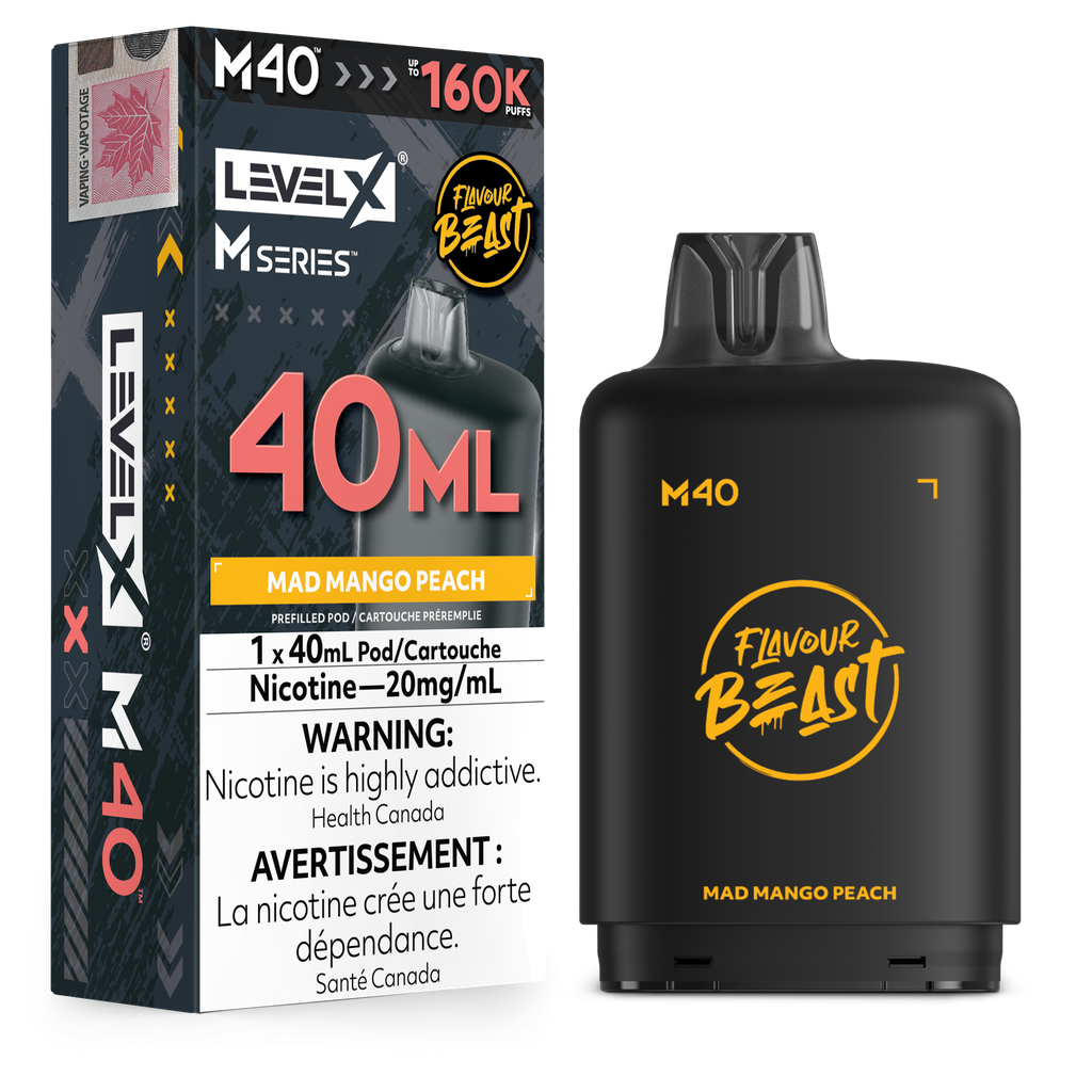 Level X M Series 40ml Pod -  Mad Mango Peach 20mg
