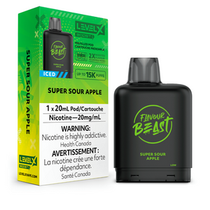 Level X Flavour Beast BOOST Pod - Super Sour Apple Iced 20MG