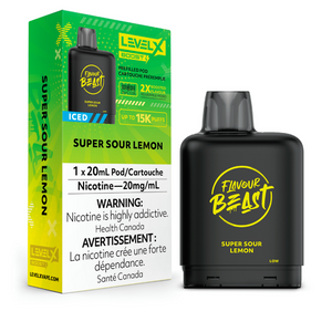 Level X Flavour Beast BOOST Pod - Super Sour Lemon Iced 20MG