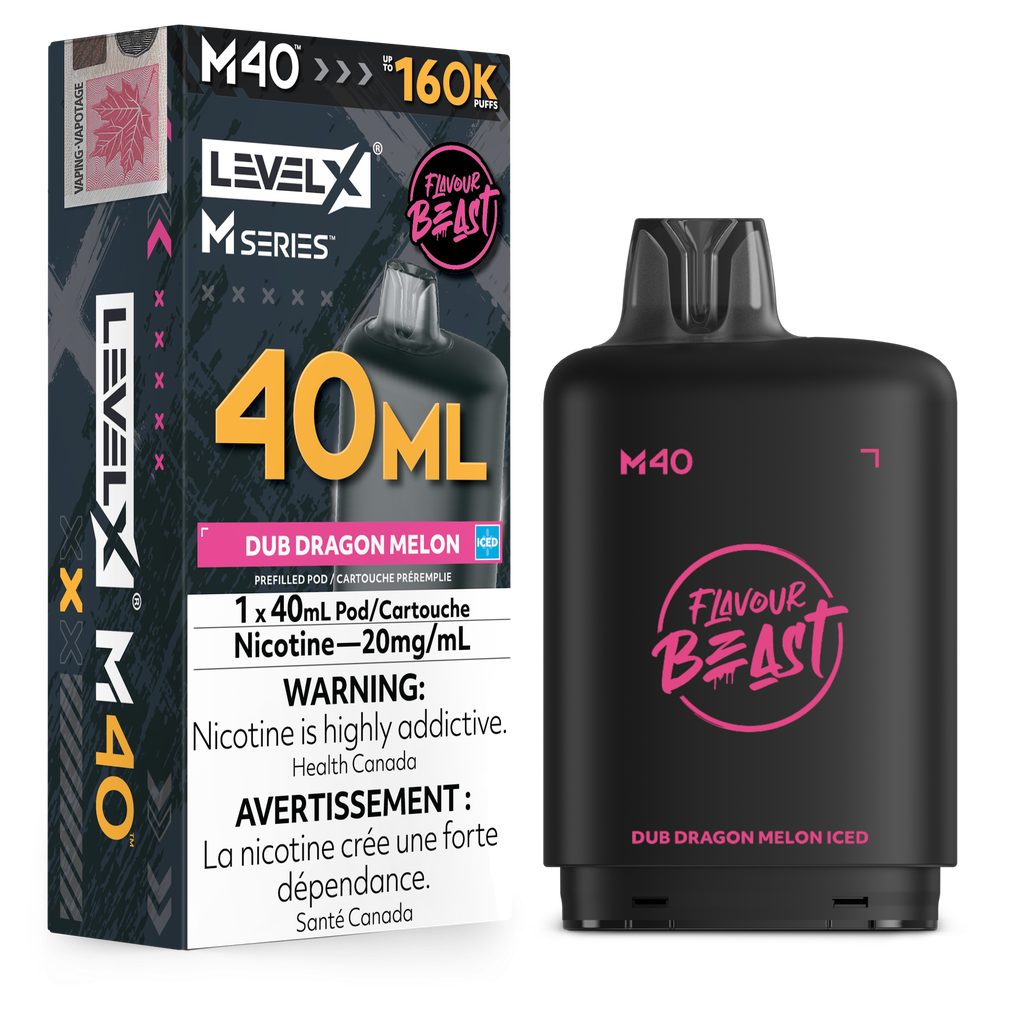 Level X M Series 40ml Pod -  Dub Dragon Melon Iced 20mg