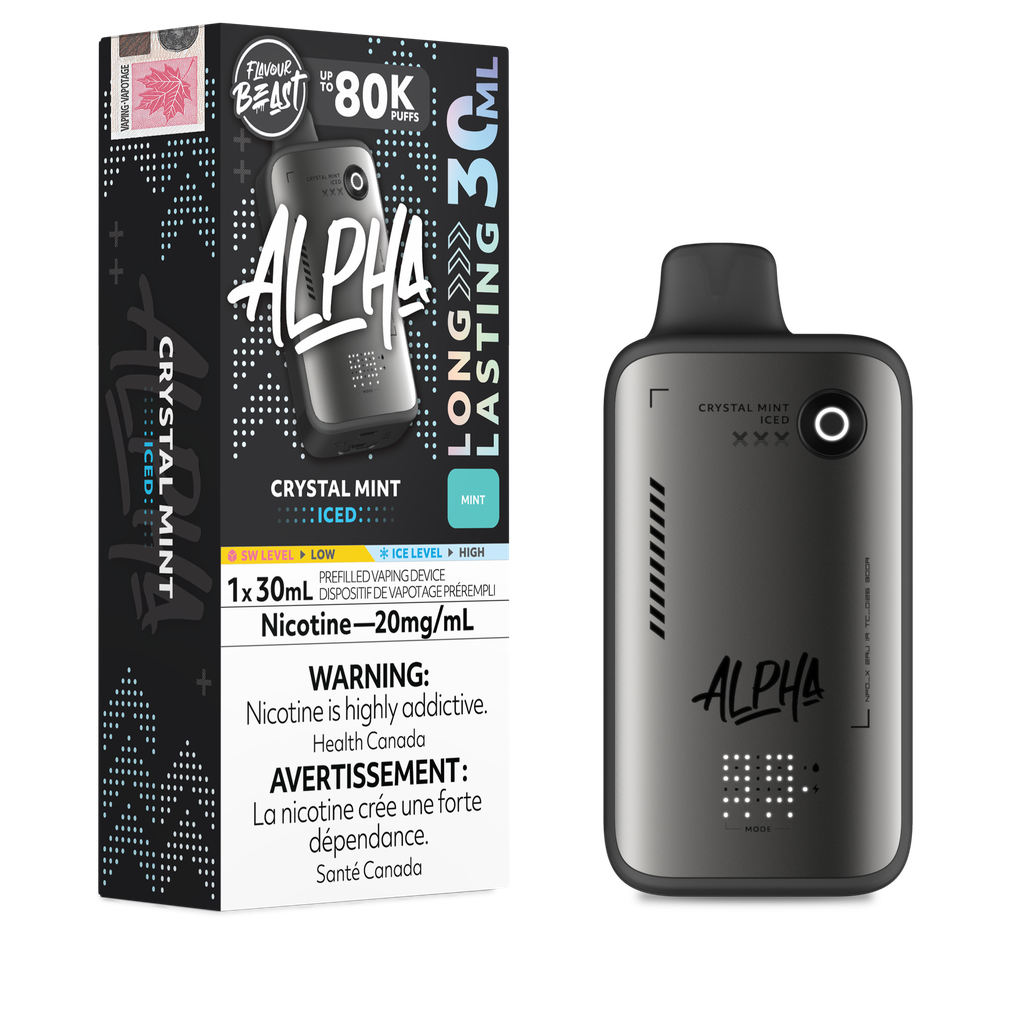 Flavour Beast Alpha 30ml 80k Puff Disposable - Crystal Mint Iced 20mg